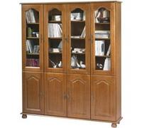 Bibliothèque Chêne 8 Portes 18 Niches 15 Etagères L 158.8 H 182.2 P 33 cm - L 158 x l 33 x H 182.2 cm marron G