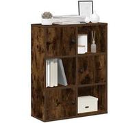 Bibliothèque chêne fumé 60x24x76,5 cm bois d ingénierie G