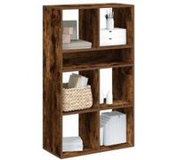 Bibliothèque chêne fumé 66x31x112 cm bois d ingénierie G