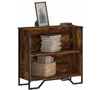 Bibliothèque chêne fumé 80x31x74,5 cm bois d ingénierie Marron G