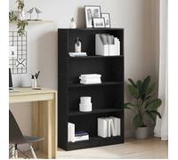 vidaXL Bibliothèque à 4 Niveaux chêne Noir 80x24x143 cm, étagère, étagère à Livres, étagère de Rangement, Meuble de Rangement, Support de Livres