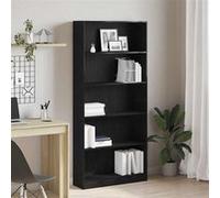 vidaXL Bibliothèque chêne Noir 80x24x176 cm Bois d'ingénierie, étagère à Livres, Caisse de Livre, Support de Livre, Armoire de Rangement