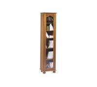 Bibliothèque Chêne Rustique1 Porte Vitrée Gauche 6 Niches 44,2 x182,2 x 33 cm - L 44.2 x l 33 x H 182.2 cm