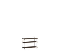 Bibliothèque Classique Moebe Shelving, Modèle Bas, Chêne Fumé/acier Inoxydable