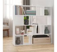 vidaXL Bibliothèque Cloison de Séparation, Étagère à Livres, Meuble de Rangement, Paravent de Bureau Chambre à Coucher, Blanc 105x24x102 cm