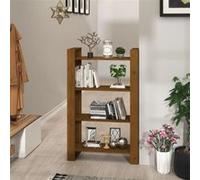 Bibliothèque - Marron miel - 80x35x125 cm - Bois massif - Meuble de salon - Adulte