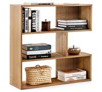 Bibliothèque Concave à 3 Niveaux COSTWAY, Compartiments Ouverts, Dispositif Anti-Bascule, pour Salon Chambre Bureau, 29,5x84x83,5cm