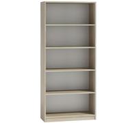 Bibliothèque contemporaine HUCOCO FLORENCE - 5 étagères - Sonoma - 30x80x182 cm