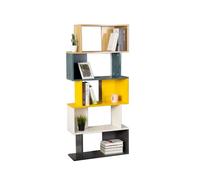 Bibliothèque Créative Géométrique en Forme De S, Organiseur Décoration D'intérieur sur Pied À 3/4/5 Niveaux, Rangement Vertical for Ornements Salon, Capacité Charge 150 Kg(5-Tier)