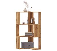 vidaXL Bibliothèque d'angle 3 niveaux, chêne artisanal en bois d'ingénierie, Marron G