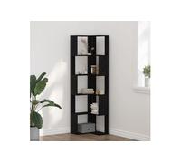 vidaXL Bibliothèque d'angle Chêne noir 5 étagères 50x50x179 cm Bois d'ingénierie