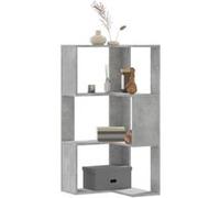 vidaXL Bibliothèque d'angle à 3 Niveaux Gris béton Bois d'ingénierie, étagère à Livres d'angle, vitrine d'angle, Armoire d'angle