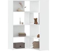 vidaXL Bibliothèque d'angle à 4 niveaux blanc bois d'ingénierie