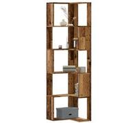 vidaXL Bibliothèque d'angle à 5 Niveaux Vieux Bois Bois d'ingénierie, étagère à Livres d'angle, vitrine d'angle, Armoire d'angle