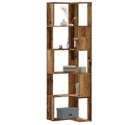 vidaXL Bibliothèque d'angle 5 niveaux 50x50x179 cm – Bois d'ingénierie Vieux bois Marron