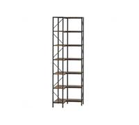 Bibliothèque d'angle - HOMCOM - 7 niveaux - industriel - étagères de rangement - 60 x 60 x 198 cm, brun rustique