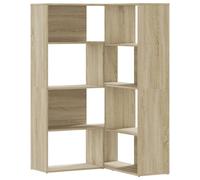 Bibliothèque d'angle à 4 niveaux chêne sonoma bois d'ingénierie