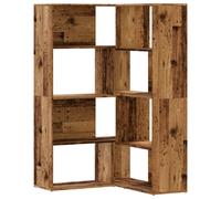 Bibliothèque d'angle à 4 niveaux vieux bois bois d'ingénierie