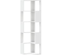 Bibliothèque d'angle à 5 niveaux blanc bois d'ingénierie