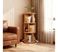 Bibliothèque d'angle tournante et table d'appoint avec rangement, meuble de présentation en bois d'hévéa pour salon et chambre à coucher, idéal pour les enfants et les plantes