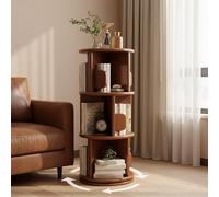 Bibliothèque d'angle tournante et table d'appoint avec rangement, meuble de présentation en bois d'hévéa pour salon et chambre à coucher, idéal pour les enfants et les plantes