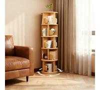Bibliothèque d'angle tournante ronde avec rangement pour salon et chambre à coucher, économie d'espace, table de chevet en hévéa, vitrine, plantes pour enfants
