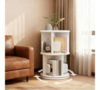 Bibliothèque d'angle tournante ronde avec rangement pour salon et chambre à coucher, économie d'espace, table de chevet en hévéa, vitrine, plantes pour enfants