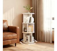 Bibliothèque d'angle tournante ronde avec rangement pour salon et chambre à coucher, économie d'espace, table de chevet en hévéa, vitrine, plantes pour enfants