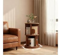 Bibliothèque d'angle tournante ronde avec rangement pour salon et chambre à coucher, économie d'espace, table de chevet en hévéa, vitrine, plantes pour enfants