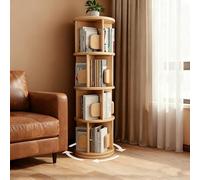 Bibliothèque d'angle tournante ronde avec rangement pour salon et chambre à coucher, économie d'espace, table de chevet en hévéa, vitrine, plantes pour enfants