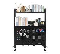 Bibliothèque de bureau à 2 niveaux, organiseur de bureau, tableau perforé | 80 x 23,5 x 95 cm. Peut contenir de nombreuses choses, comme des livres, des imprimantes