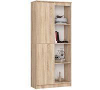 Bibliothèque de bureau AKORD R80 Chêne Sonoma 80 cm 1 porte façade Chêne Sonoma 8 étagères 80x35x180 cm