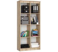 Bibliothèque de bureau AKORD R80 Chêne Sonoma 80 cm façade Chêne Sonoma 8 étagères 80x35x180 cm
