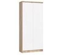 Bibliothèque de bureau Armoire AKORD R80 Chêne Sonoma 80 cm 2 portes façade Blanche 8 étagères 80x35x180 cm Chêne Sonoma / Blanc G