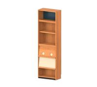 Bibliothèque de bureau Bibliothèque combinable à volonté, style rétro minimaliste, meuble de rangement étagères réglables et rabattables(Petit)
