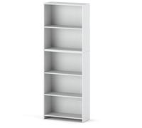 Bibliothèque de bureau blanche 70 cm avec 5 étagères, classeurs, jouets, loft