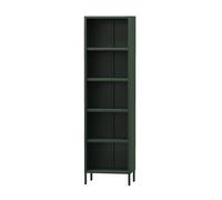 Jan Nowak Bibliotheque Etagere Rangement et Métal - Mario | 4 Étagères Réglables (4x30 kg), Montage Mural | Bibliothèque Meuble de Rangement pour Salon, Industriel | 50 x 180 x 35 cm | Vert Bouteille
