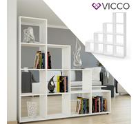 Bibliothèque de séparation de pièce d'étagère d'escalier 10 compartiments Blanc