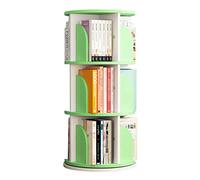 Bibliothèque De Stockage Multicouche Étagère De Sol Multifonctionnelle Bibliothèque d'angle De Salon Peu Encombrante Étagère Tournante pour Enfants Étudiants (Color : Green, S : 3 Layers)