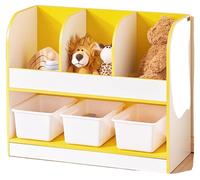 Bibliothèque, design adapté aux enfants, grand espace de rangement, BLANC