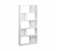 Alice's Home - Bibliothèque Design asymétrique - Pieter - 5 étagères. 10 Compartiments de Rangement. 83x23x173cm