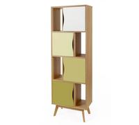 Bibliothèque Design Avon 191cm Chêne & Vert