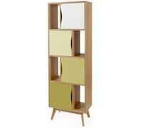 Bibliothèque Design Avon 191cm Chêne & Vert