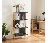 Bibliothèque Dønna à 3 niveaux MDF 120 x 63 x 28 cm noir effet bois