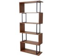 Mendler Bibliothèque Dohna 183x80cm Structure 3D 5 Niveaux chêne Sauvage