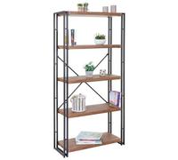 Bibliothèque Dohna, Étagère Indépendante, 165x80cm, Structure 3d, 5 Niveaux, Chêne Sauvage Multicolore