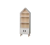 - Bibliothèque Dream 5 étagères et 2 portes - H. 142 cm - Bois et Blanc - Dream