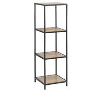 Bibliothèque droite 3 niveaux en MDF et Métal - Beige et Noir