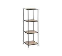 Bibliothèque droite 3 niveaux en MDF et Métal - Beige et Noir