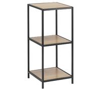 Bibliothèque droite petit modèle 2 niveaux en MDF et Métal - Beige et Noir